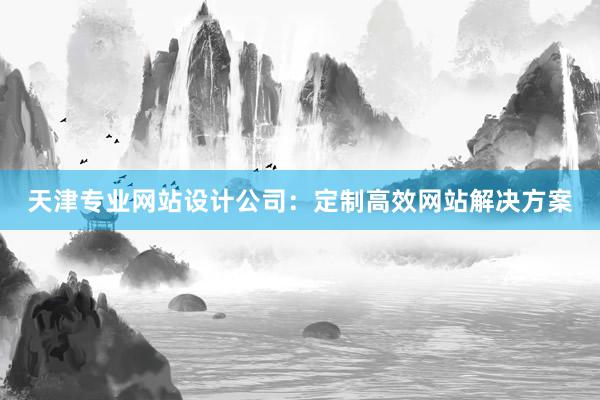 天津专业网站设计公司：定制高效网站解决方案